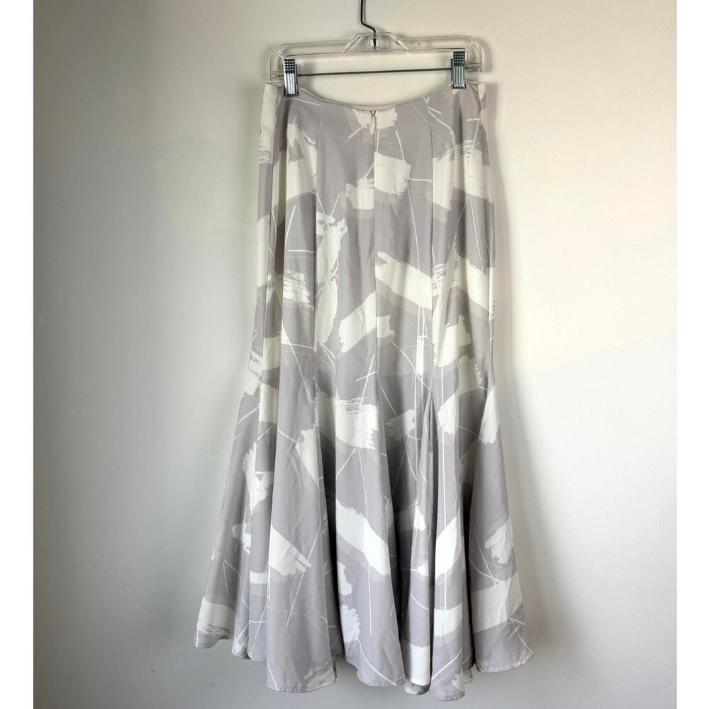 Anthropologie Keepsake Mermaid Maxi Skirt Grey White Abstract Women's Size Small - Picture 3 of 5